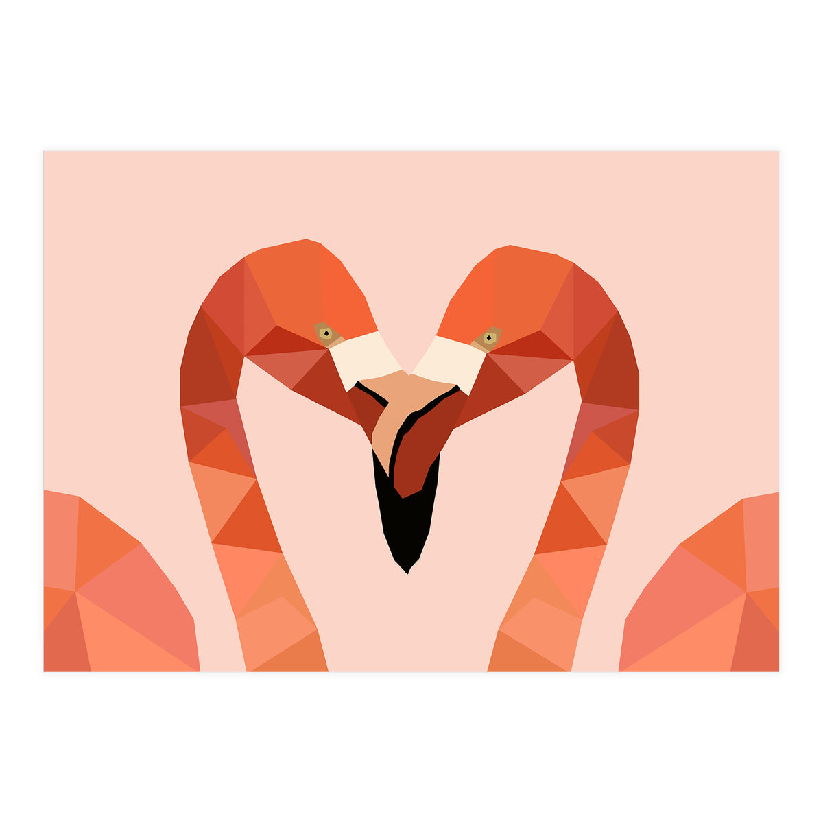 Flamingo Bird Low Poly Art  (Print Only)