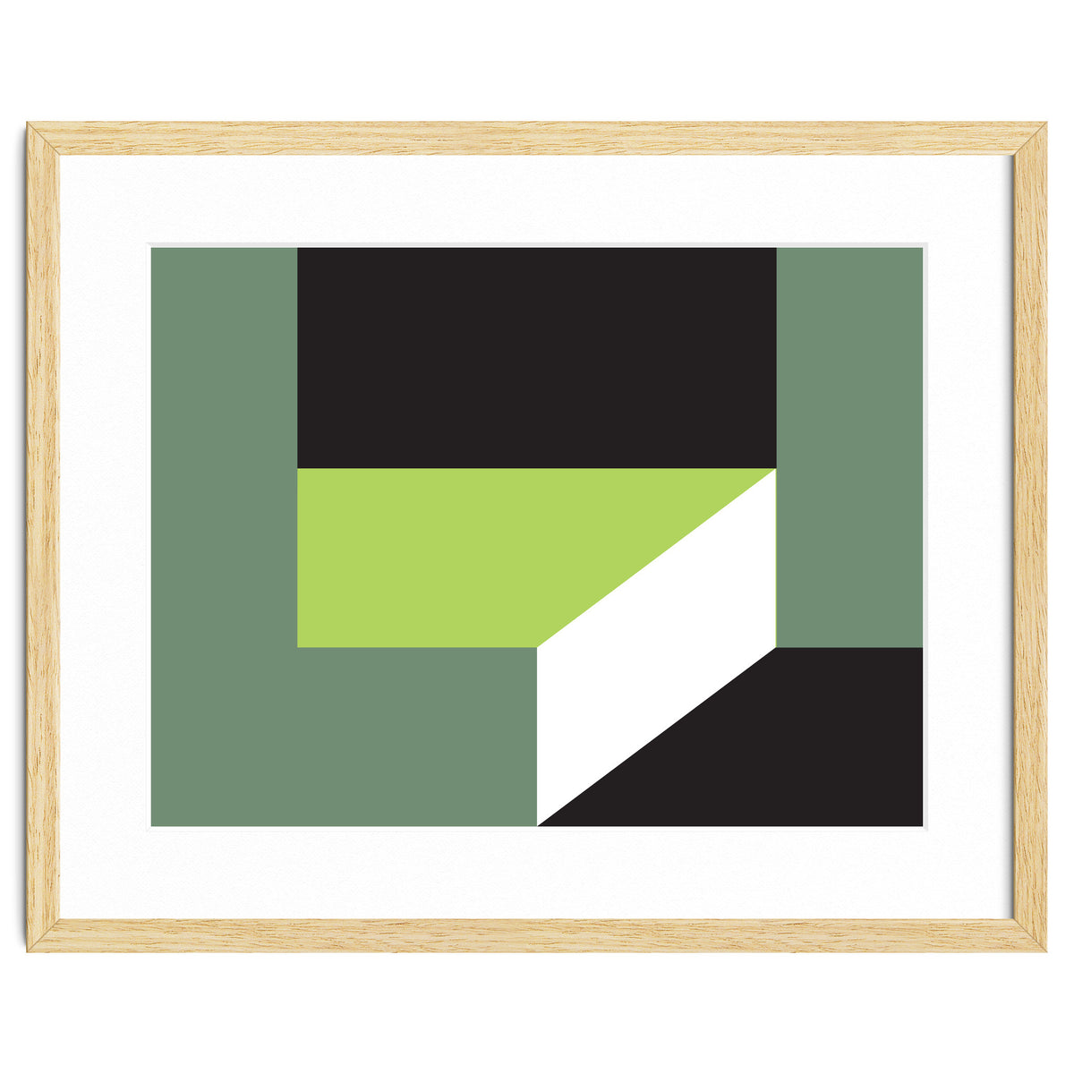 Geometric Shapes No. 83 - lime & grey