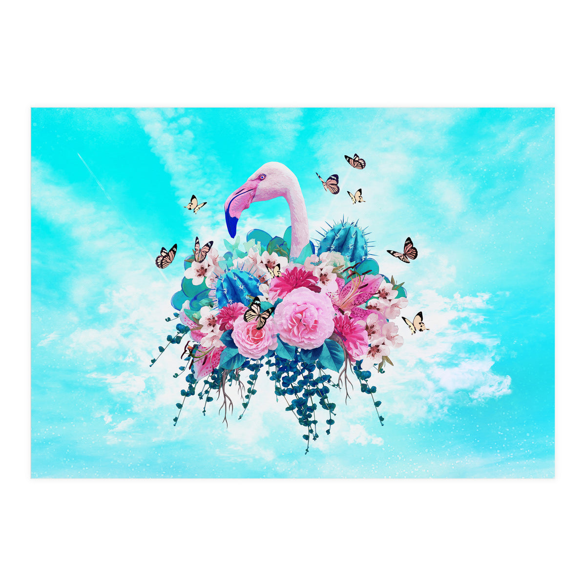 Floral Flamingo  (Print Only)