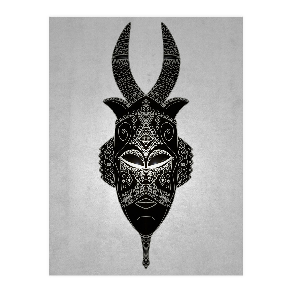 Horned Tribal Mask  (Print Only)