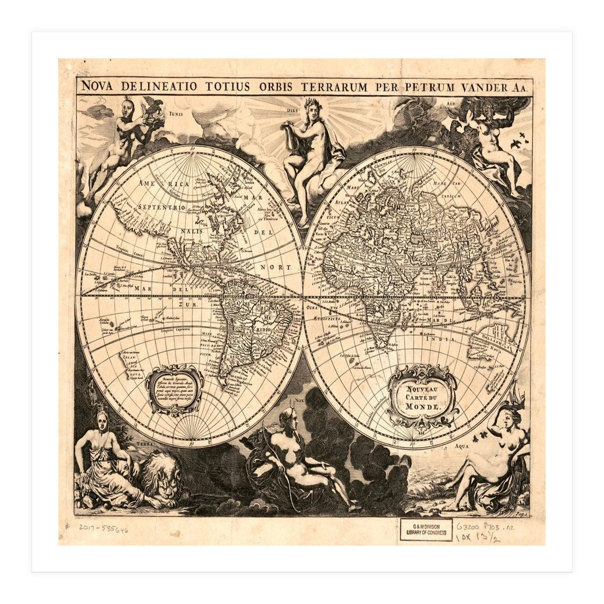 Old world mapa mundi (Print Only)