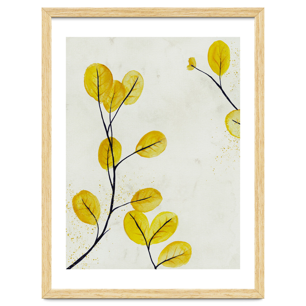 Golden birch leaves