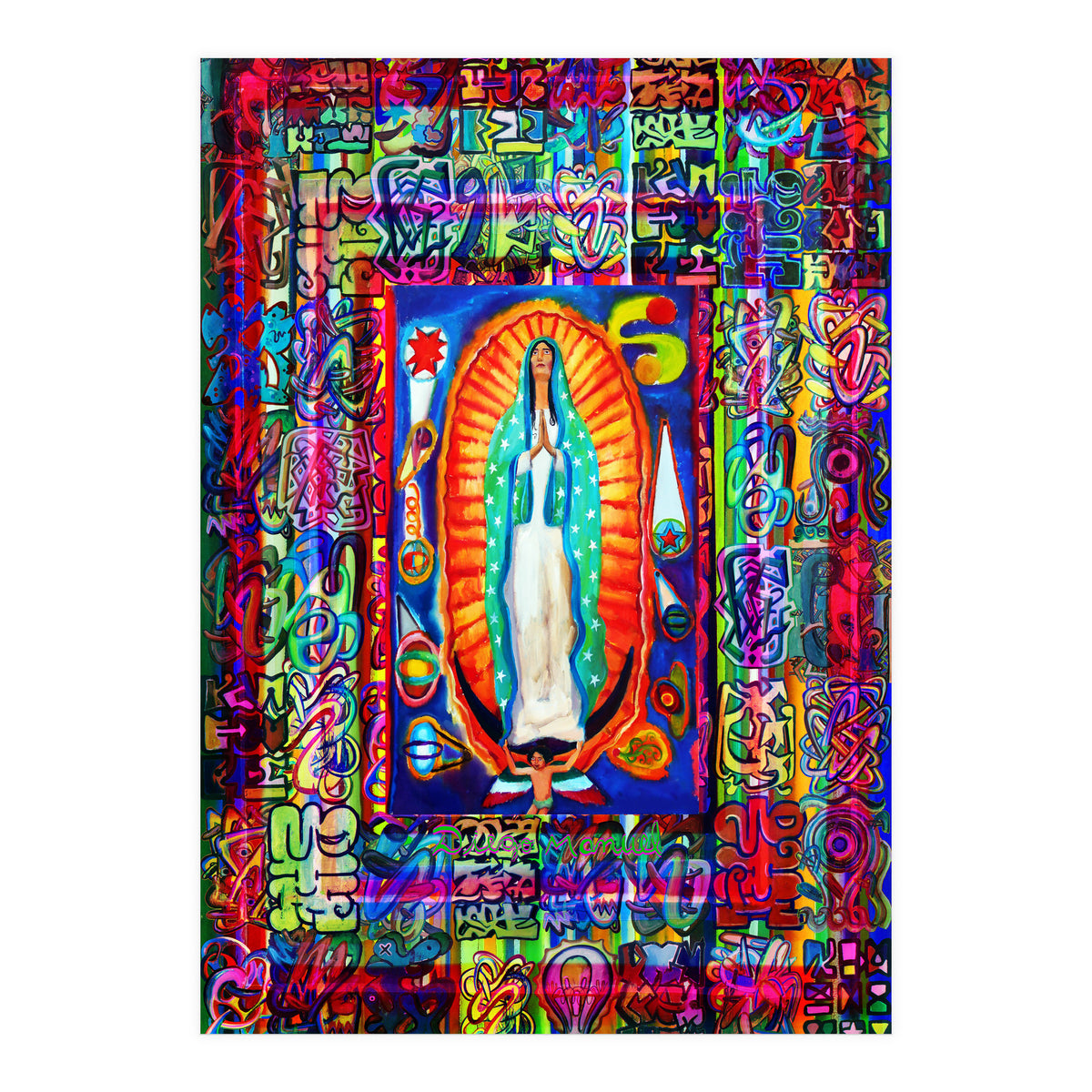 Graffiti Digital 2022 340 and Virgin of Guadalupe (Print Only)