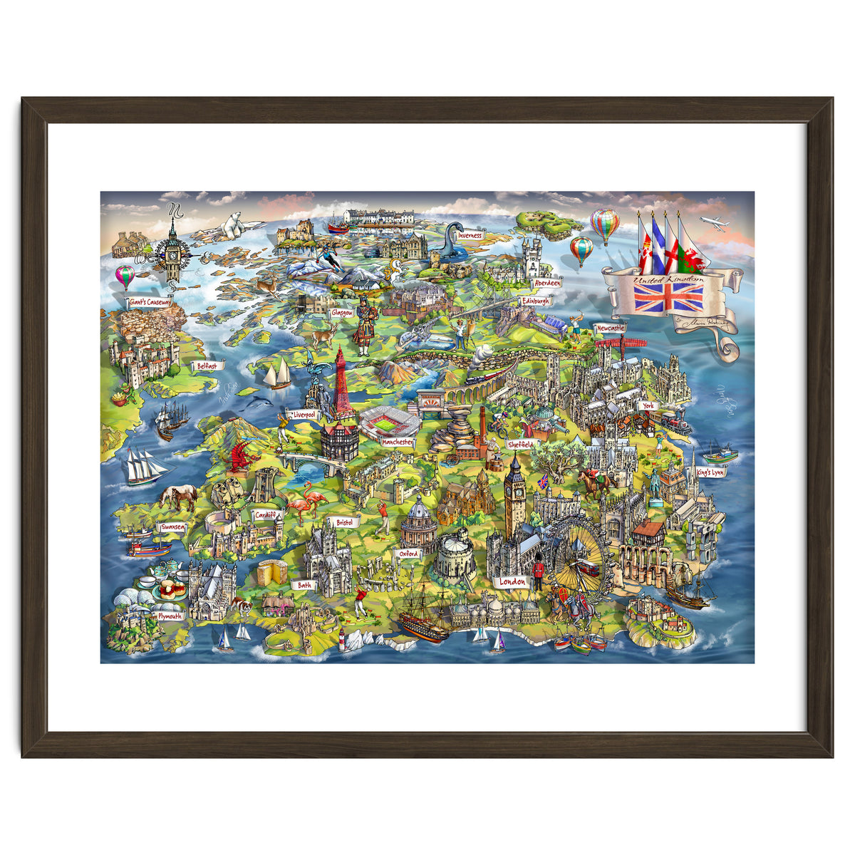 Illustrated Map Of The United Kingdom