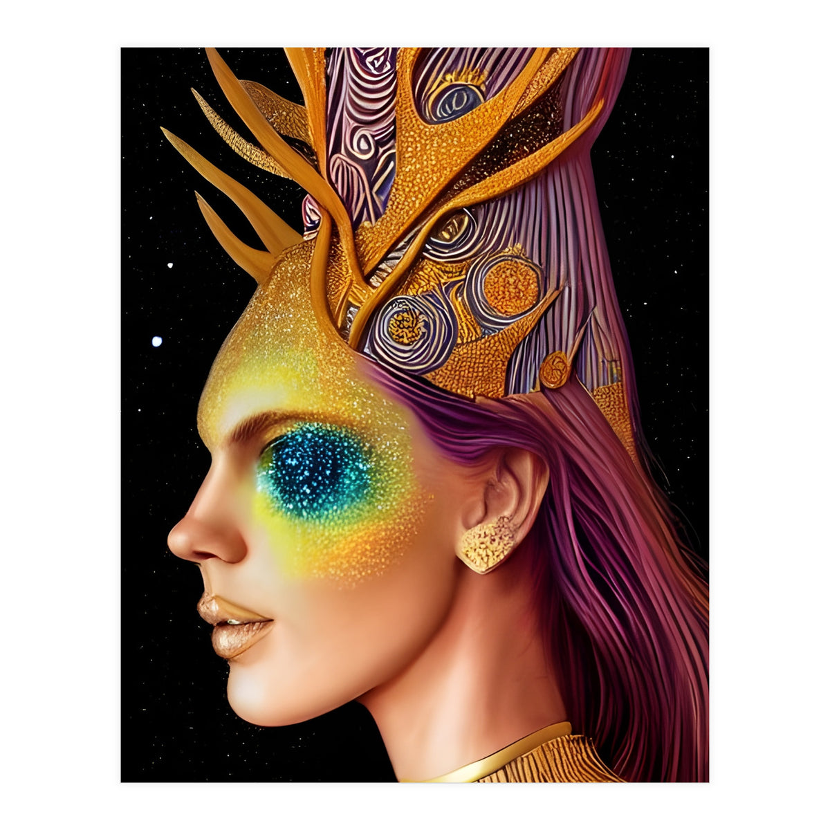 All That Glitters - Cosmic Goddess Portrait (Print Only)