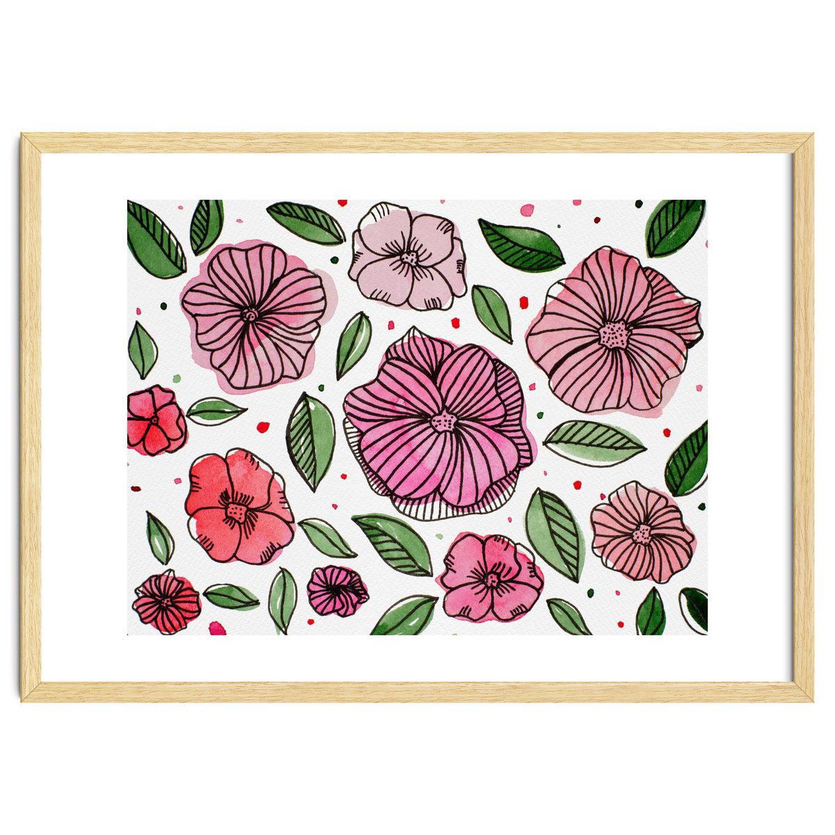 Watercolor And Ink Florals