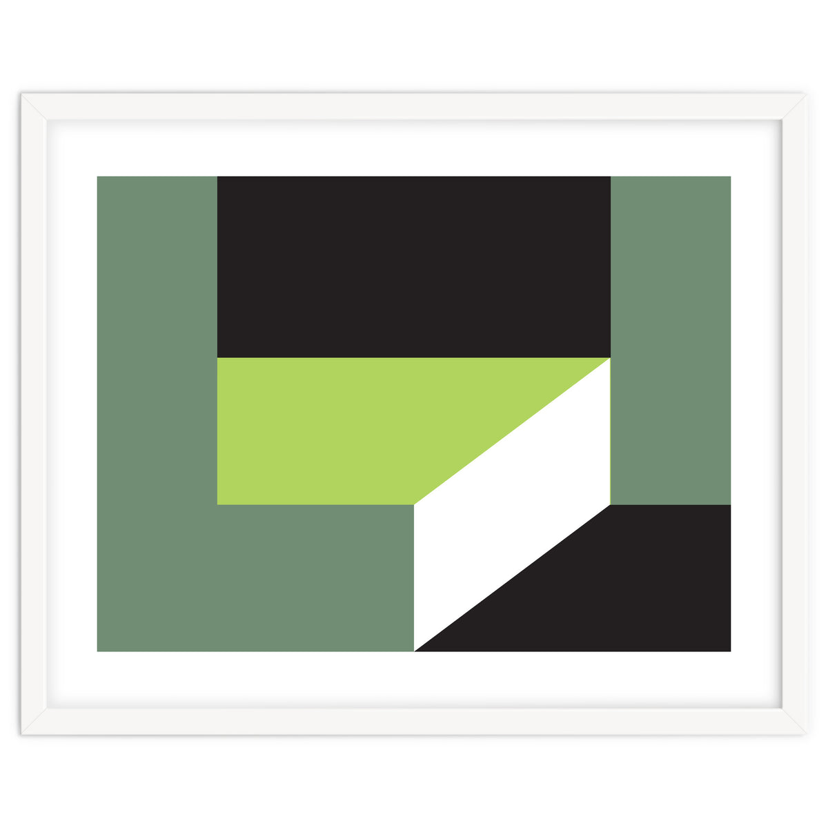 Geometric Shapes No. 83 - lime & grey