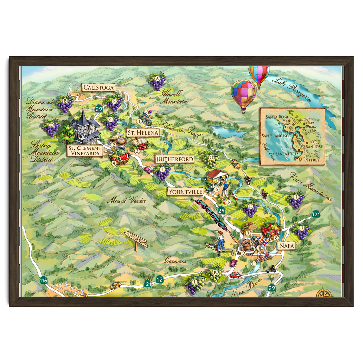 Napa Valley Illustrated Map