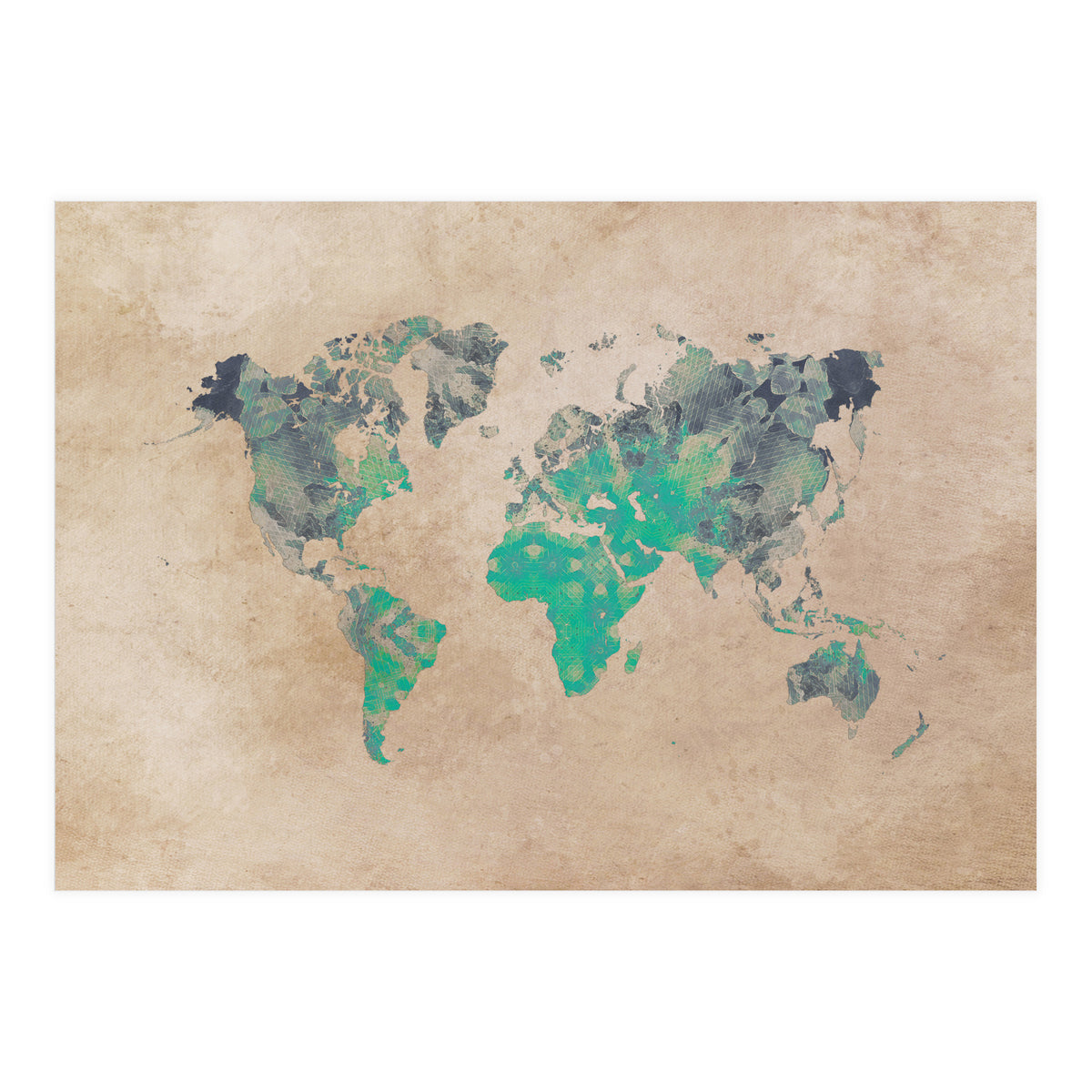 world map green (Print Only)