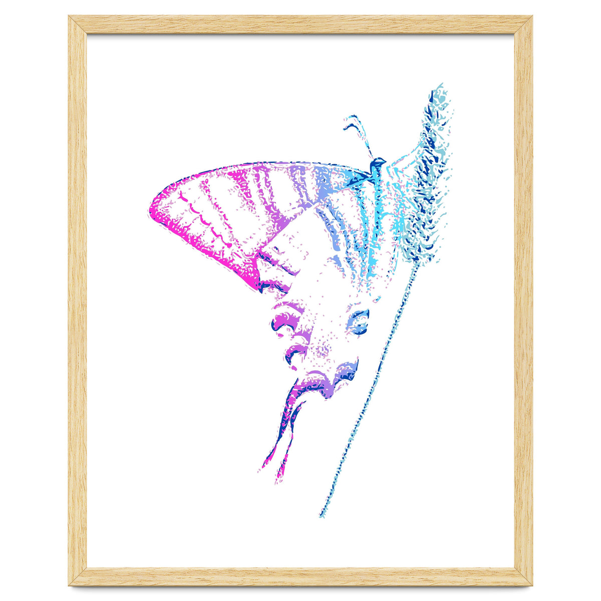 Swallowtail On Grass in Pinquoise