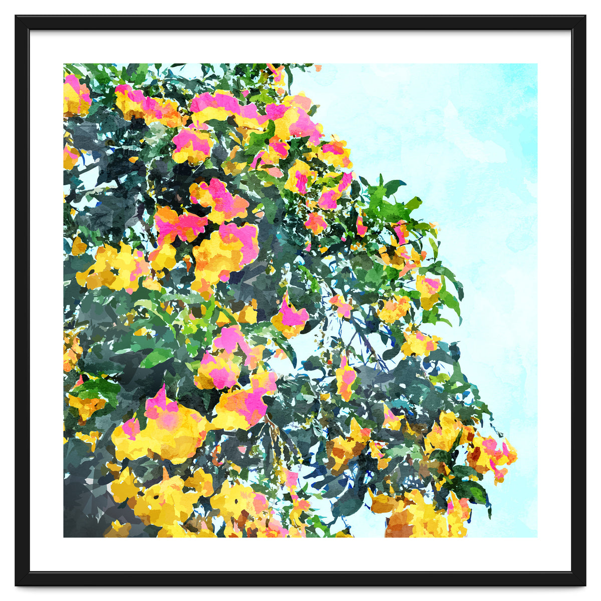 Summer Bougainvillea Watercolor Painting
