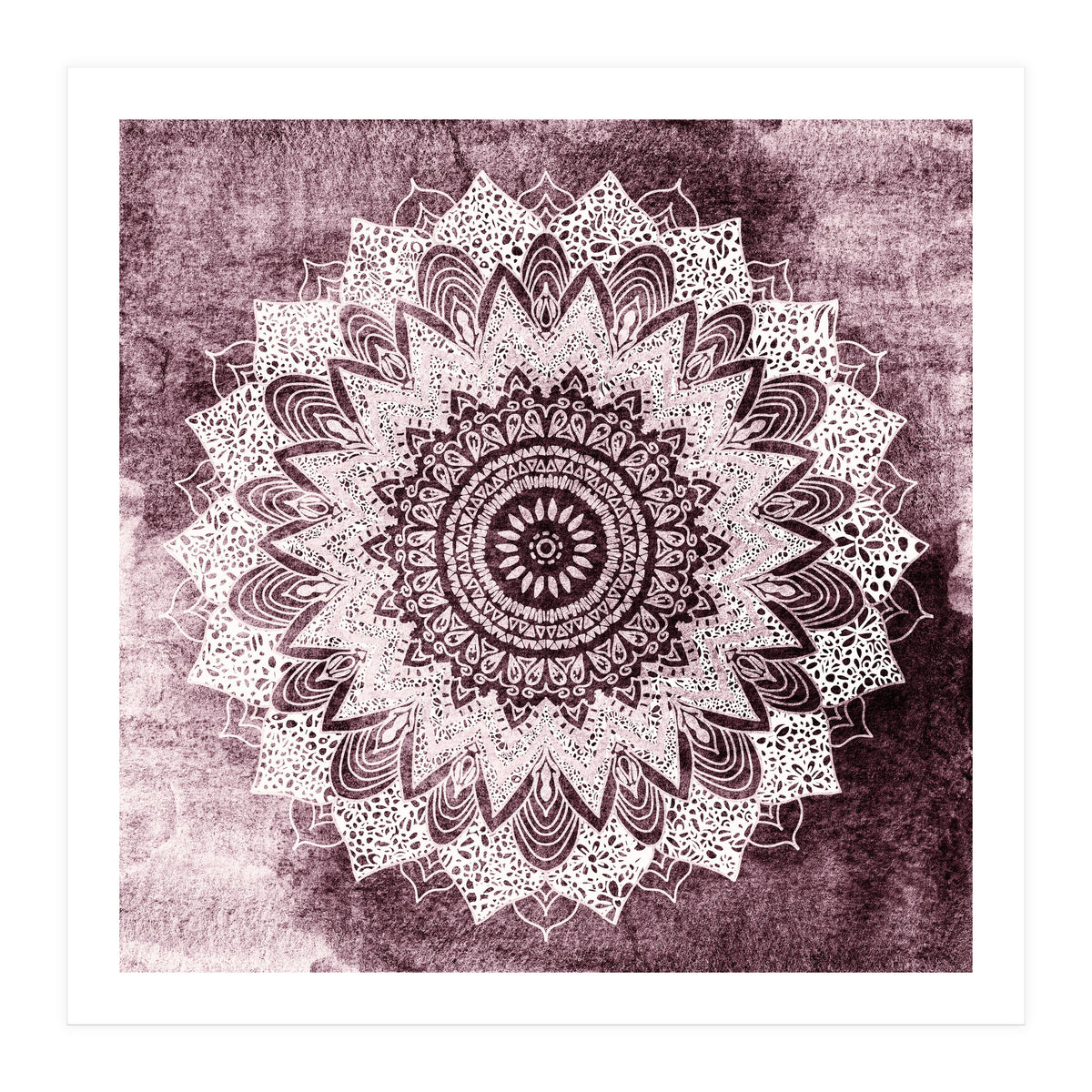 Bohochic Mandala In Burgundi (Print Only)