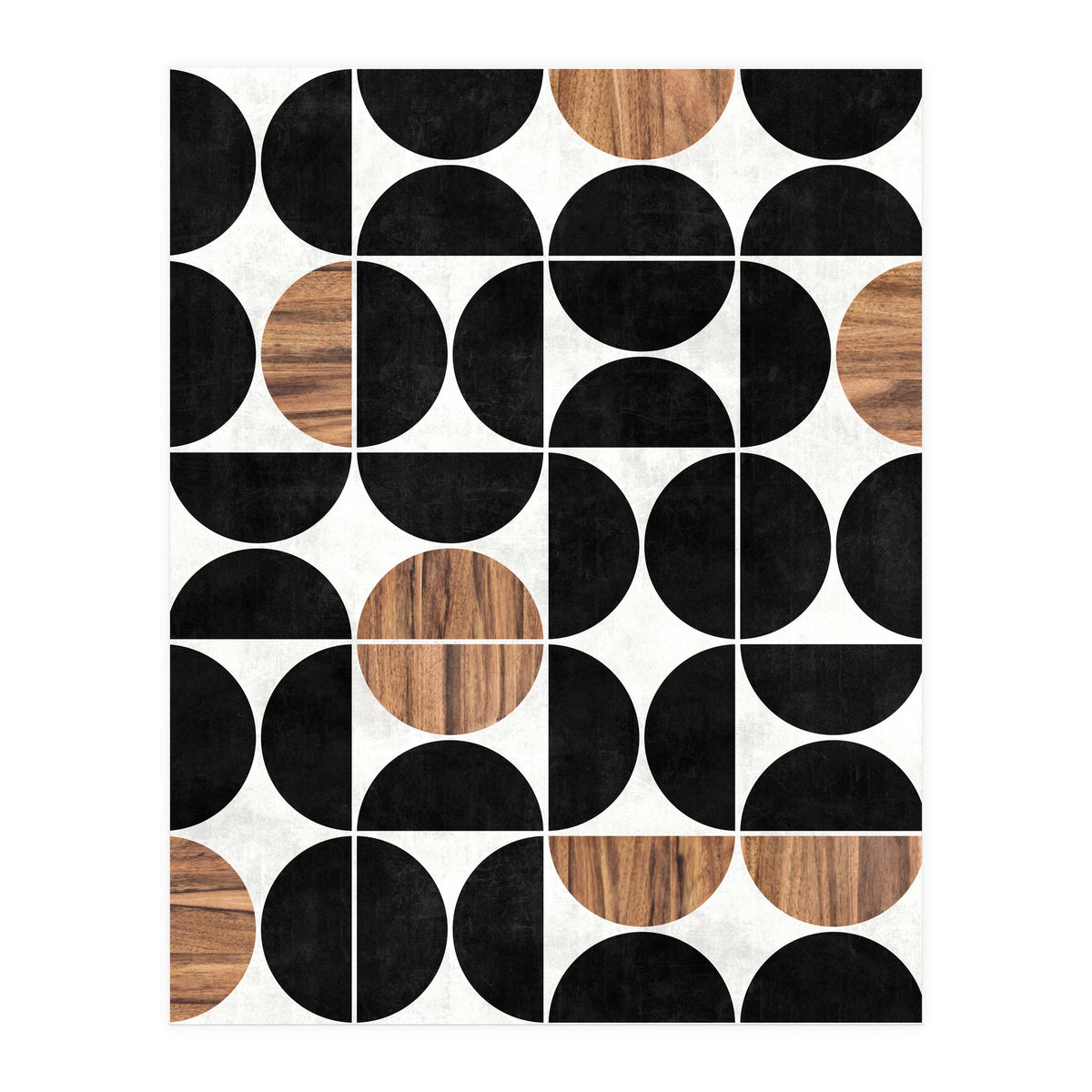 Mid-Century Modern Pattern No.1 - Concrete and Wood (Print Only)