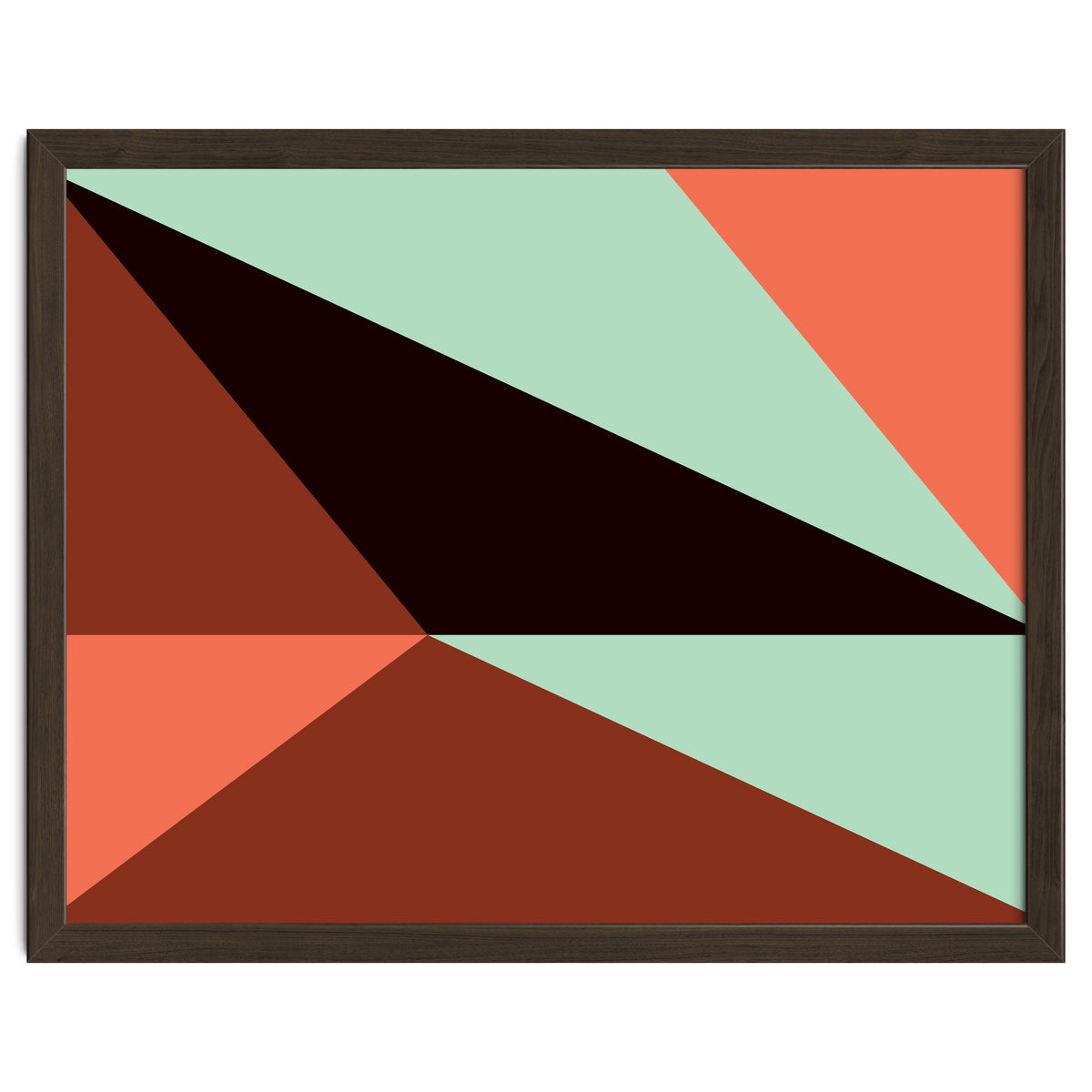 Geometric Shapes No. 17 - pink, brown, mint green & black