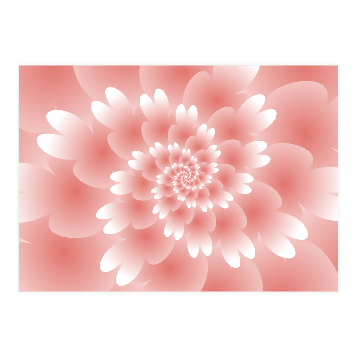 Abstract Orange Spiral Feather 3D ART (Print Only)