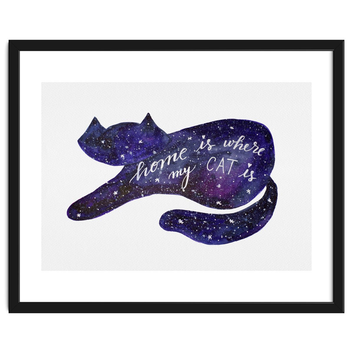 Watercolor galaxy cat