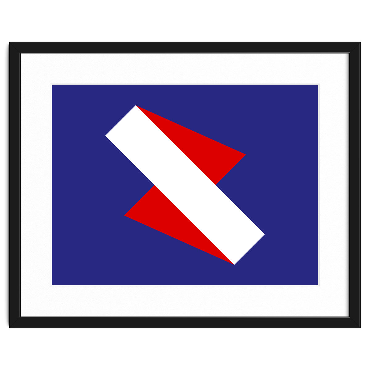 Geometric Shapes No. 68 - red & royal blue