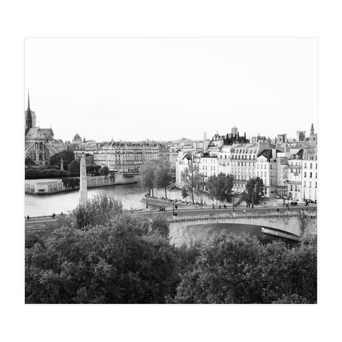 Paris View in Black and White (Print Only)