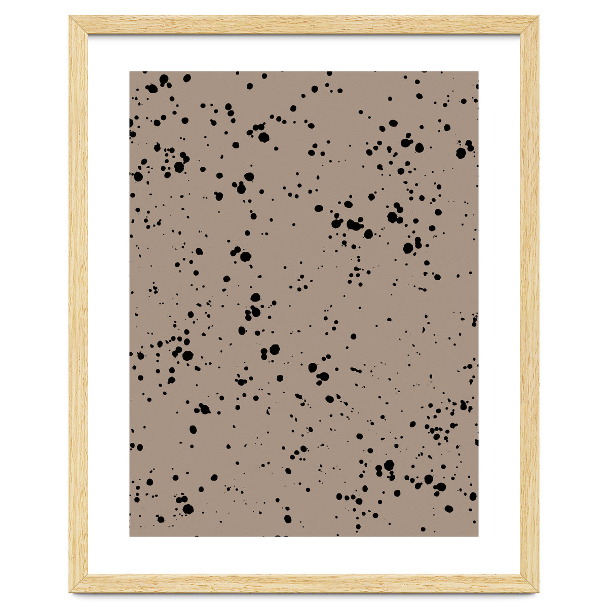 Black Paint Splatter on Dark Beige Background