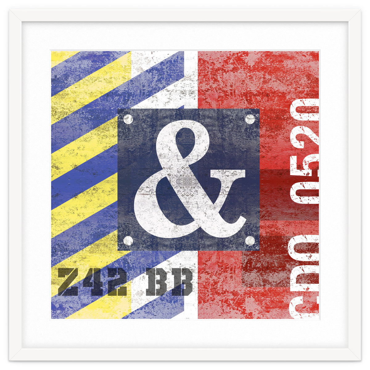 Blue Ampersand Industrial Abstract