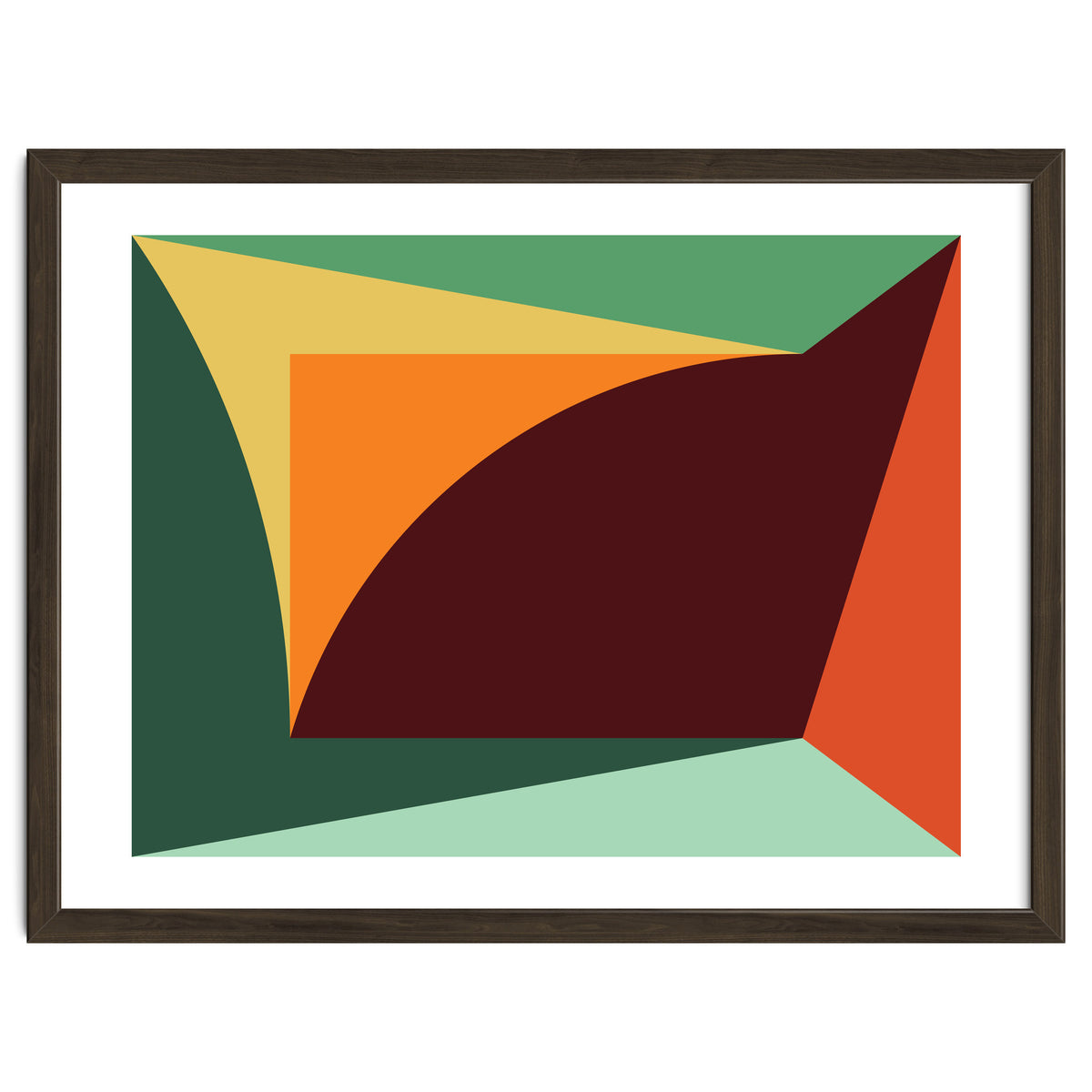 Geometric Shapes No. 18 - orange, green & purple