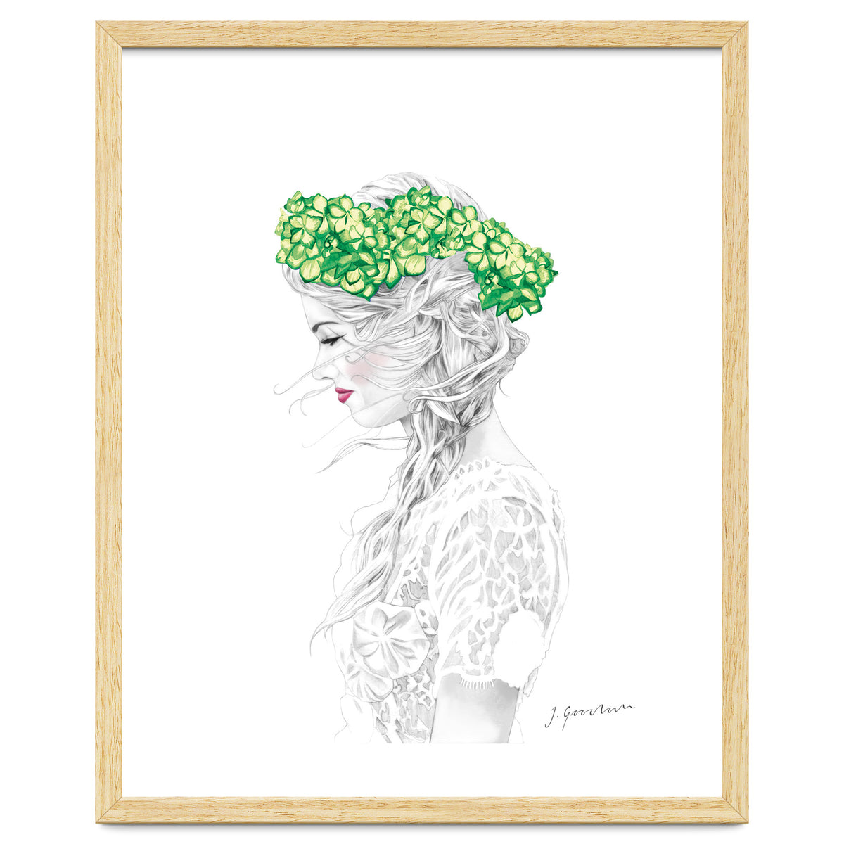Green Hydrangea Girl