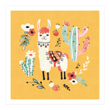 White Llama With Flowers (Print Only) thumbnail