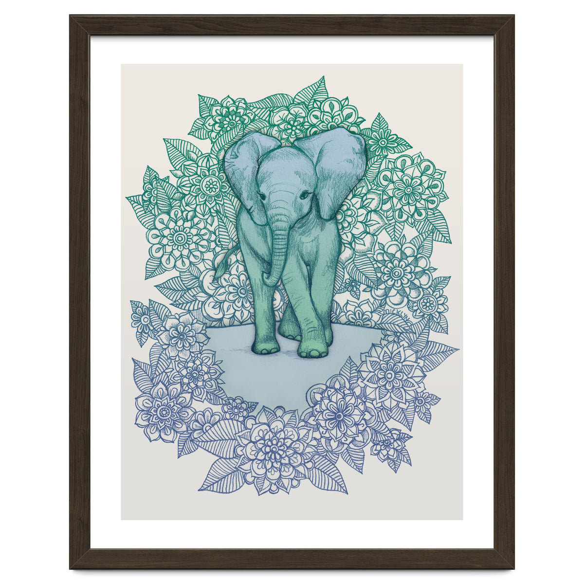 Emerald Elephant in the Lilac Evening