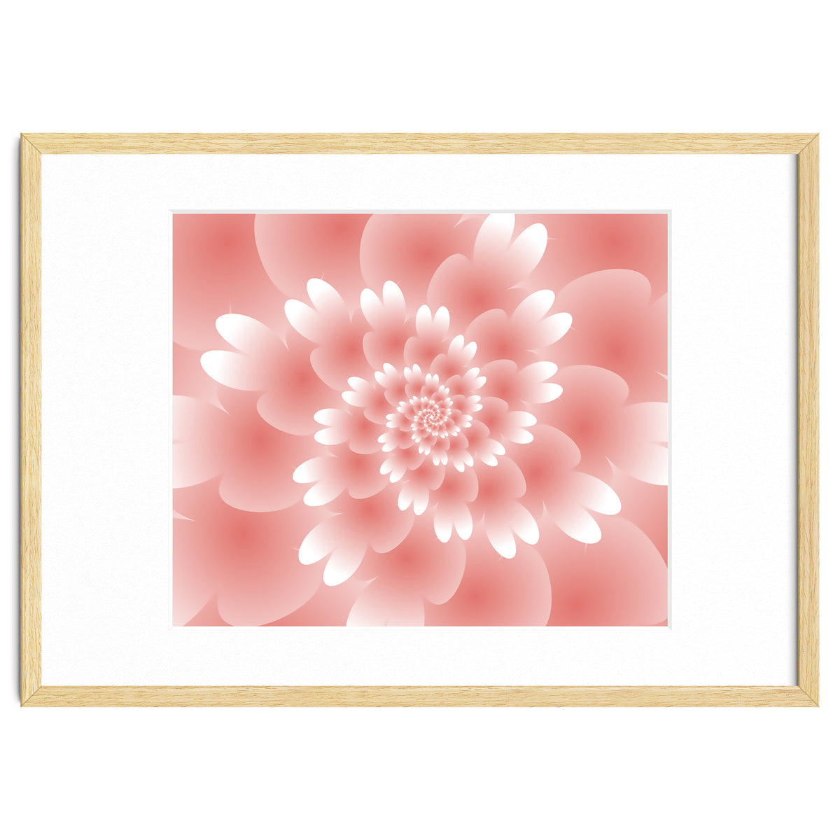 Abstract Orange Spiral Feather 3D ART