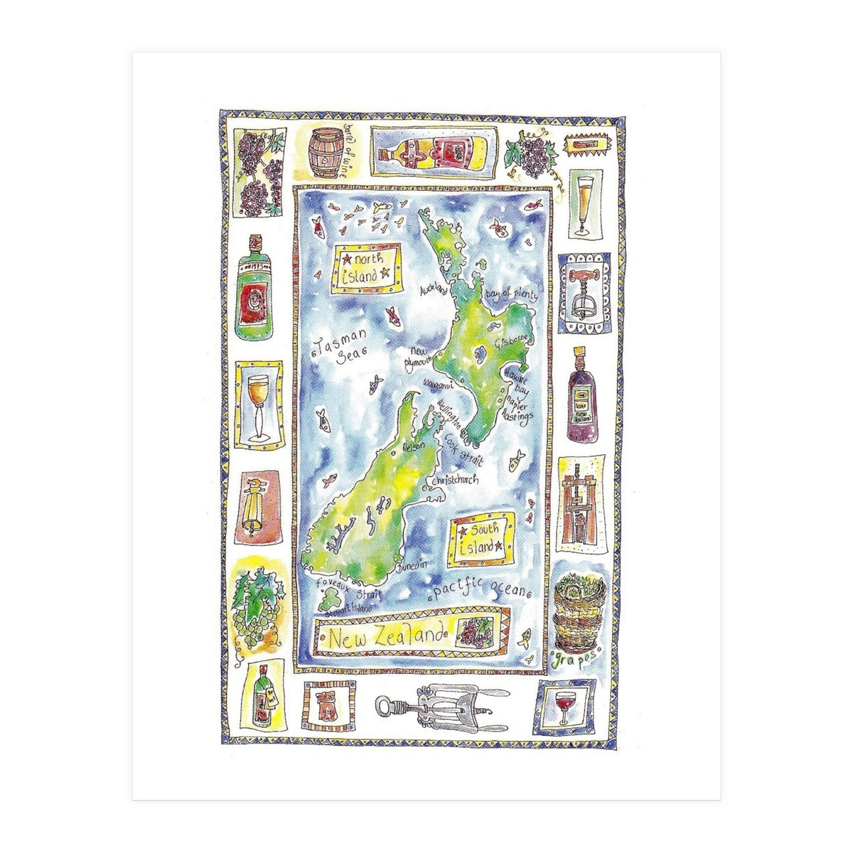 A wine map of New Zealand (Print Only)