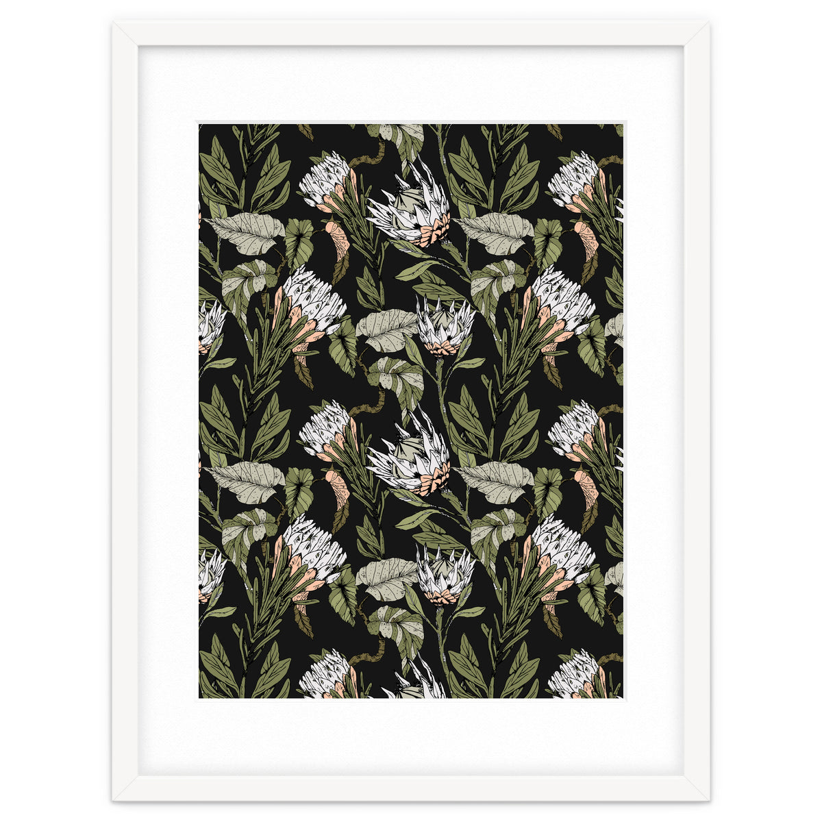 Dark pattern botanical boho