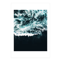 Oceanholic, Sea Waves Dark Photography, Nature Ocean Landscape Travel Eclectic Graphic Design (Print Only)