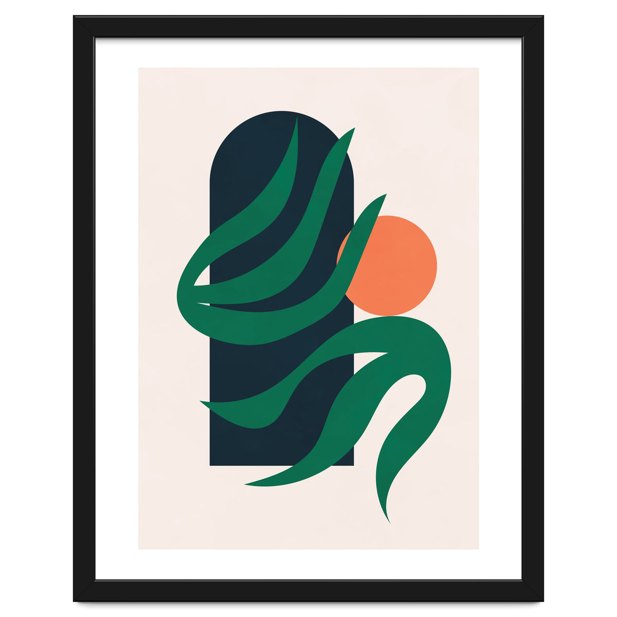 Mid Century Modern Botanical Geometric Art