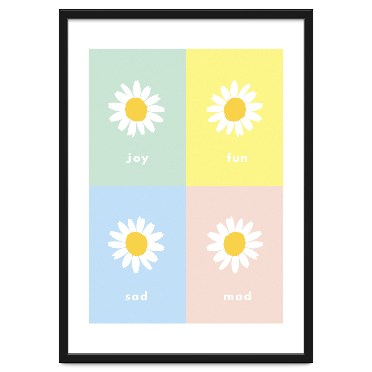 emotions - colorful - pop flower - joy - mad- sad - fun