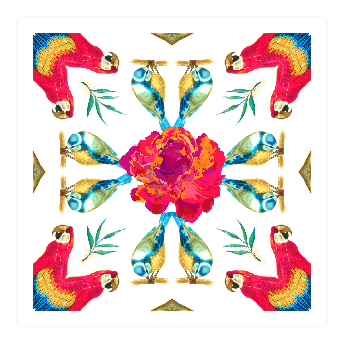 Tropical Scarlet Macaw Mandala (Print Only)