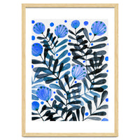 Flowers And Foliage Blue