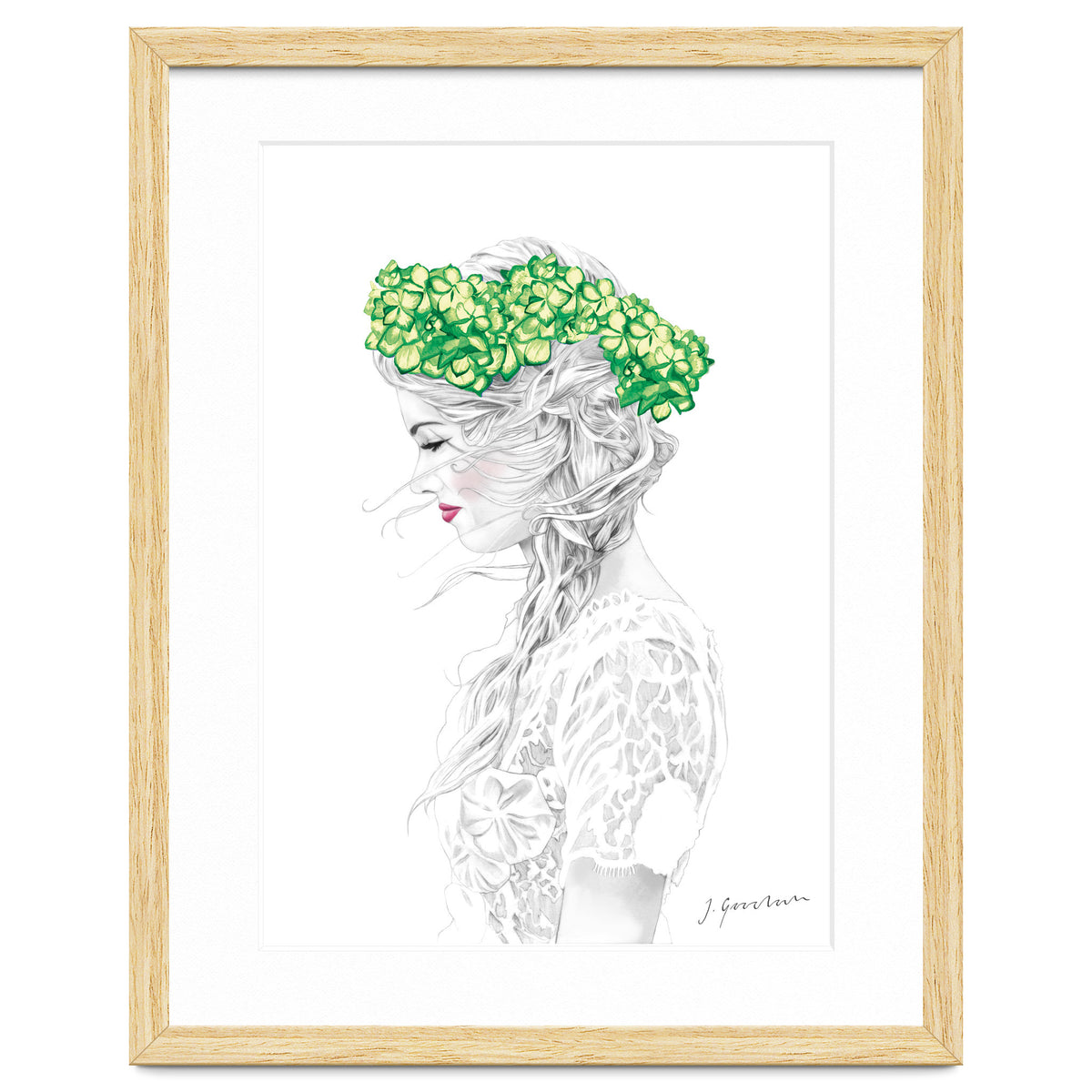 Green Hydrangea Girl