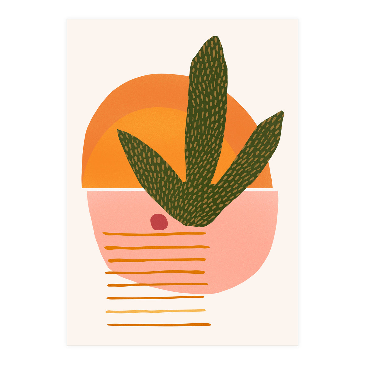 Desert Sunset With Cactus And Cherry (Print Only)