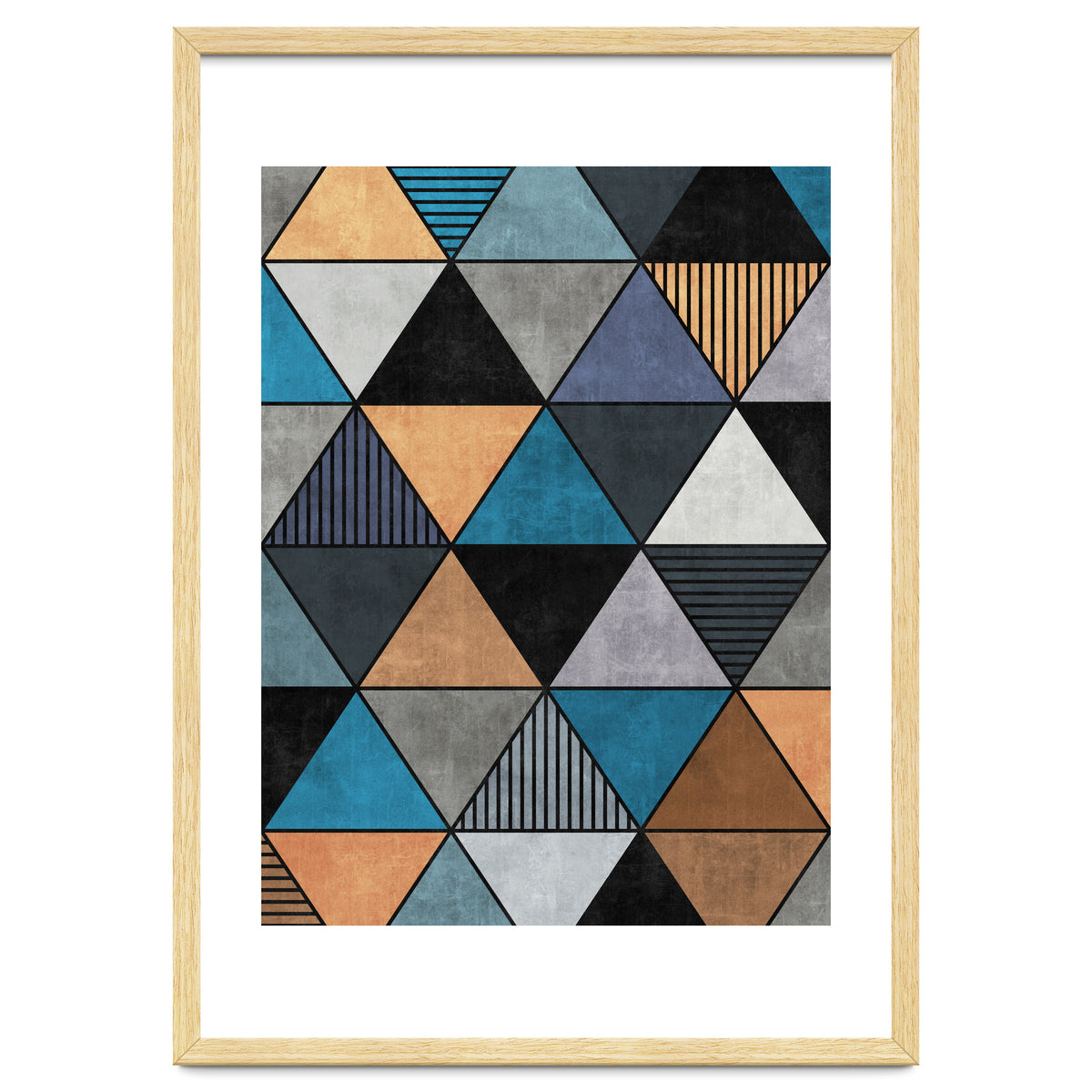 Colorful Concrete Triangles 2 - Blue, Grey, Brown