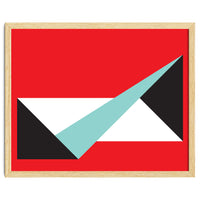 Geometric Shapes No. 49 -  teal, black & red