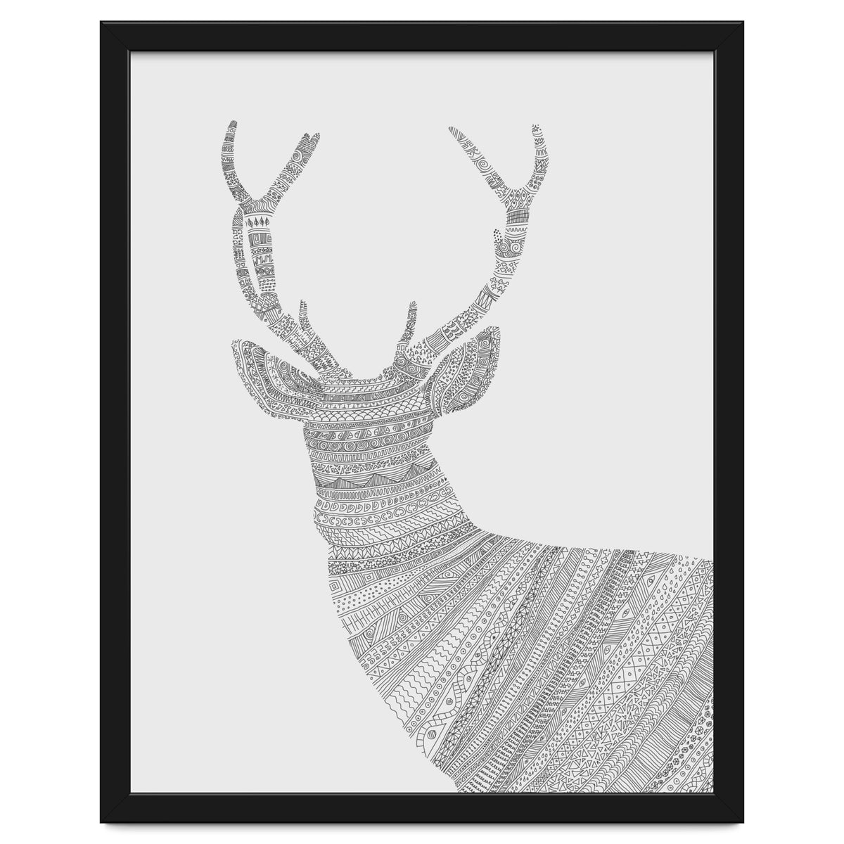 Stag Grey Poster