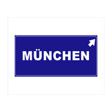 Let`s go to Munchen, Germany! Blue road sign (Print Only) thumbnail