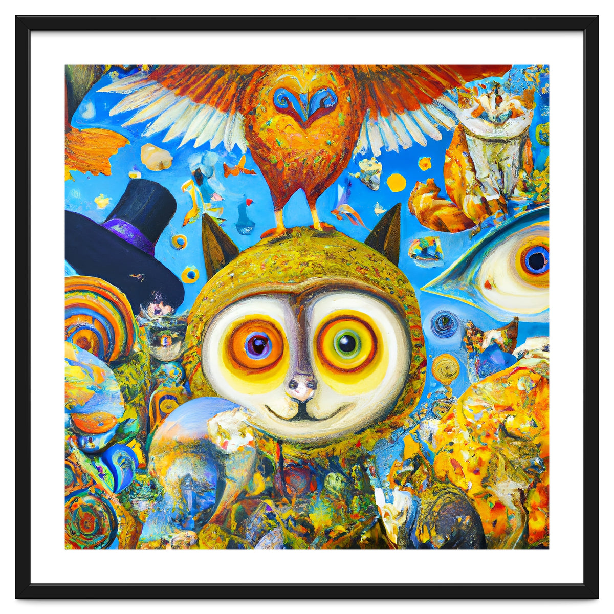 Chaotic and Colorful Fantasy Creatures Art Print