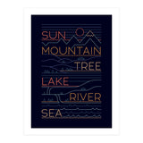 Sun, Mountain, Tree (Print Only) thumbnail