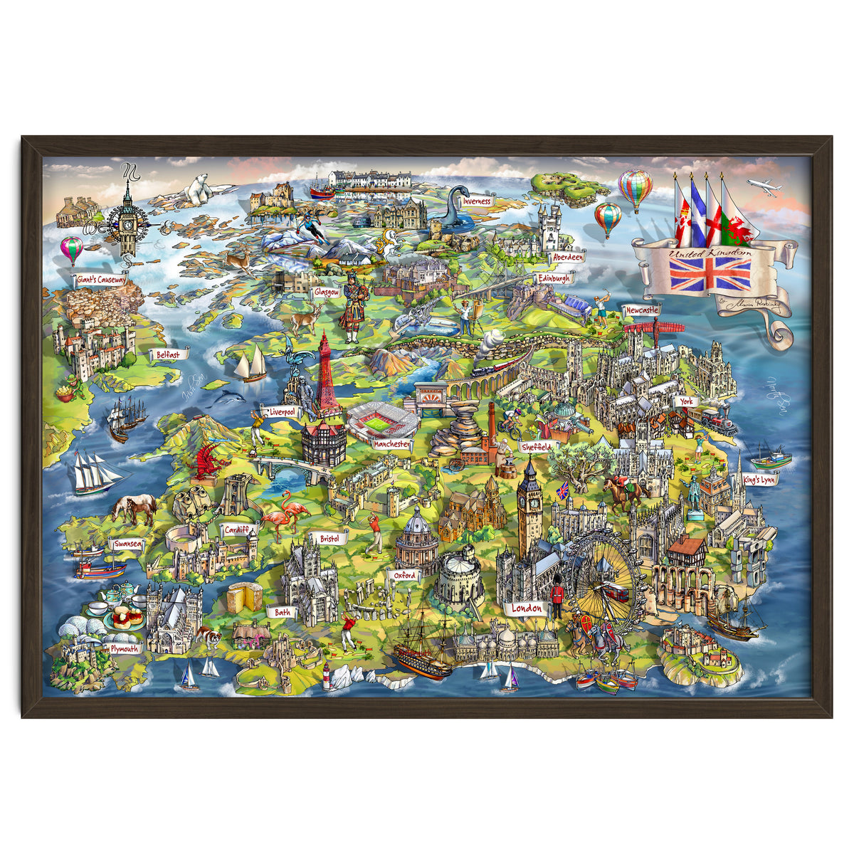 Illustrated Map Of The United Kingdom