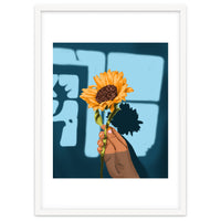 Sunflower Still Life | Flower Hand Painting | Sunny Day Shadow Hope Optimism Positivity Good Vibes