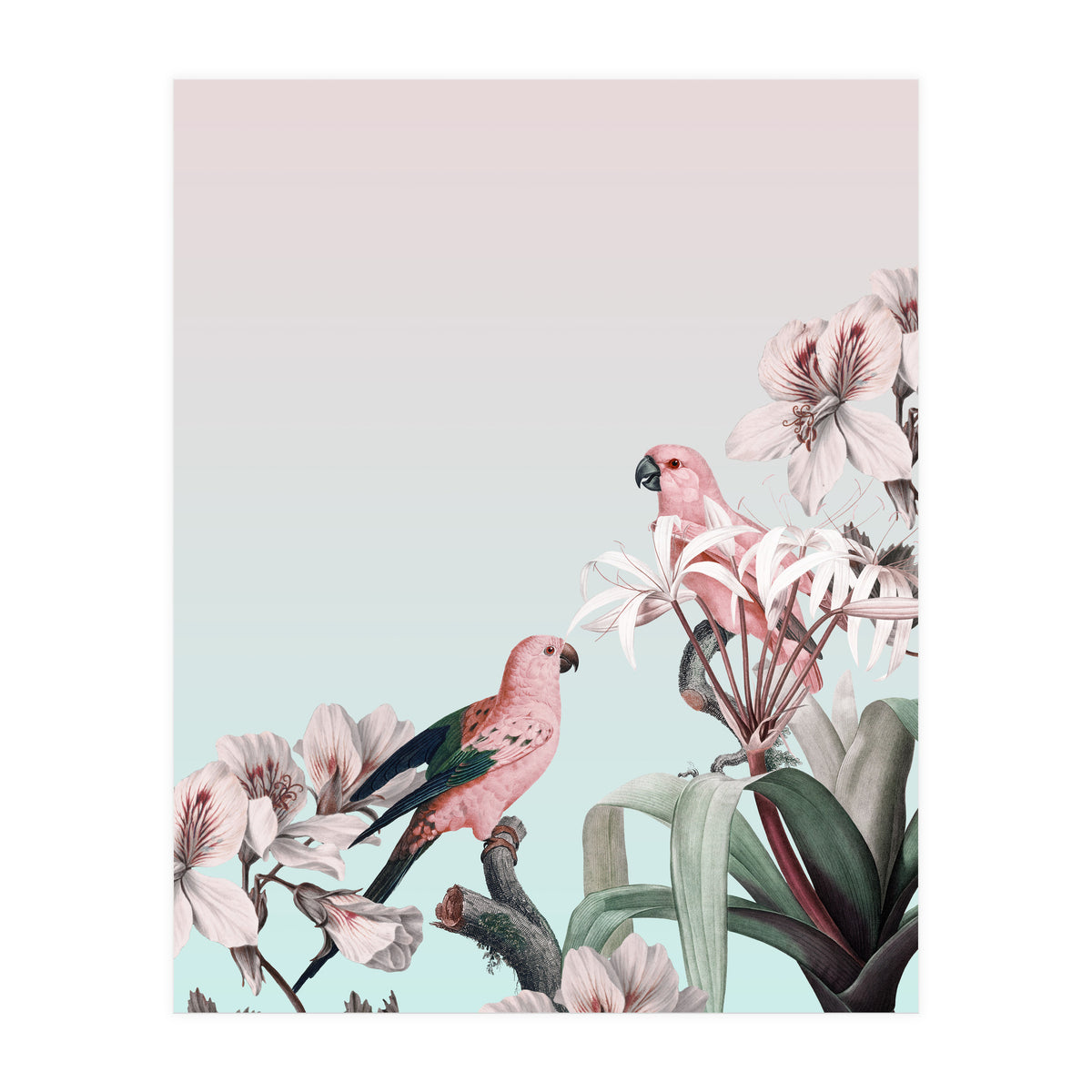 Pastel Parrots Paradise (Print Only)