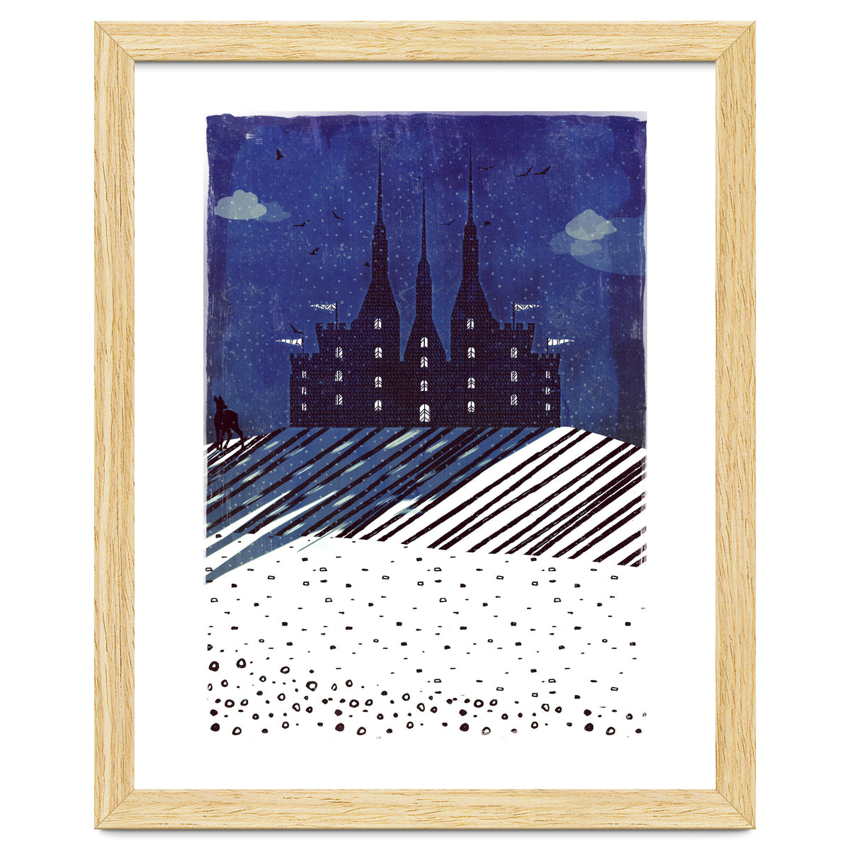 Castle on the hill at night