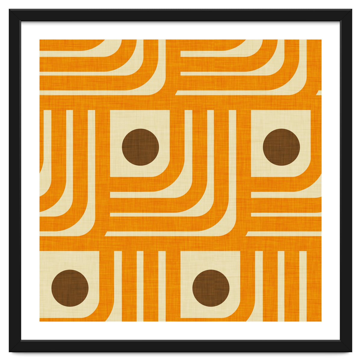 70s Curve Lines Orange Brown