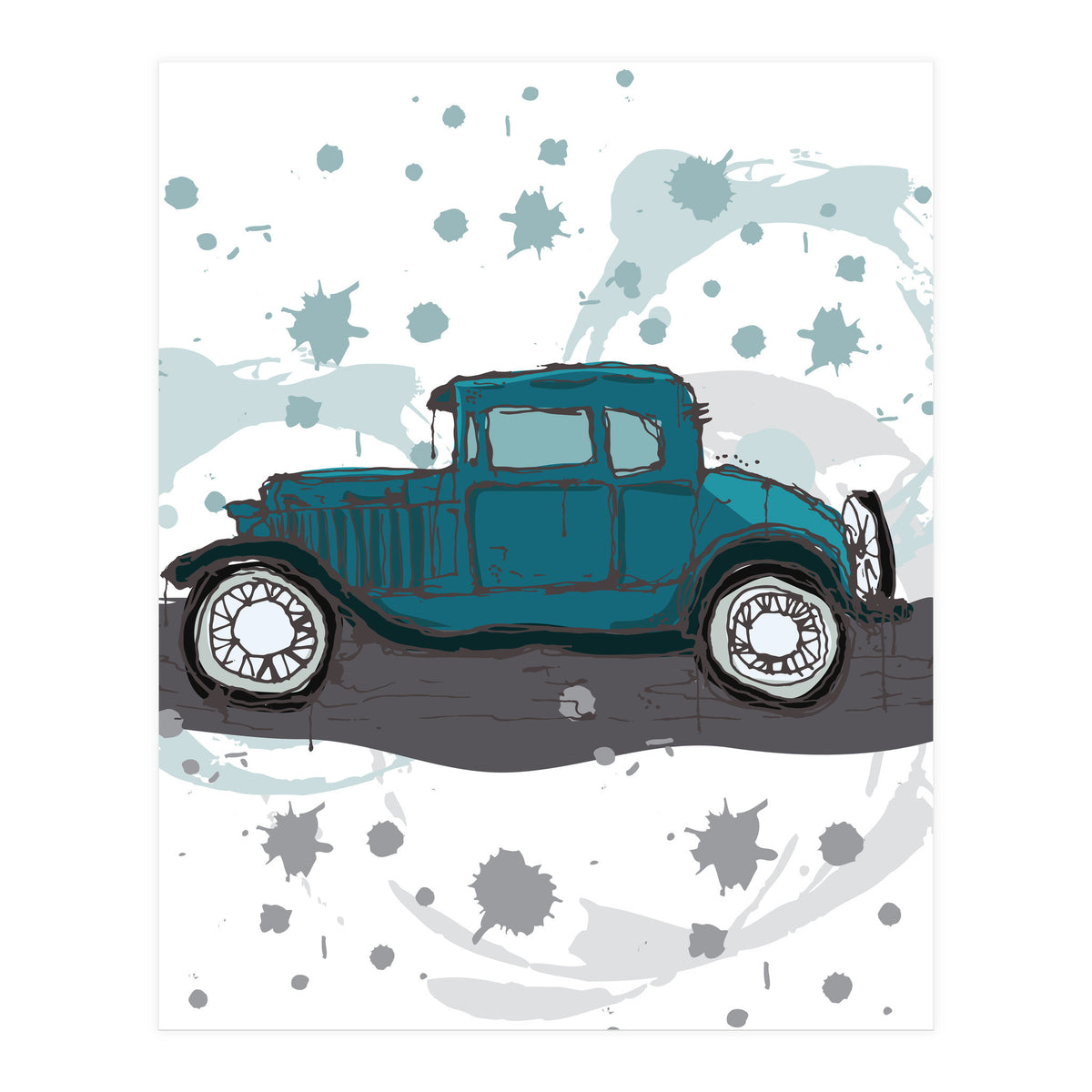 Blue car sketch (Print Only)